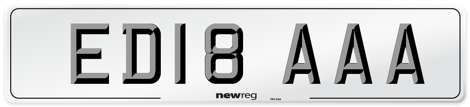ED18 AAA Number Plate from New Reg